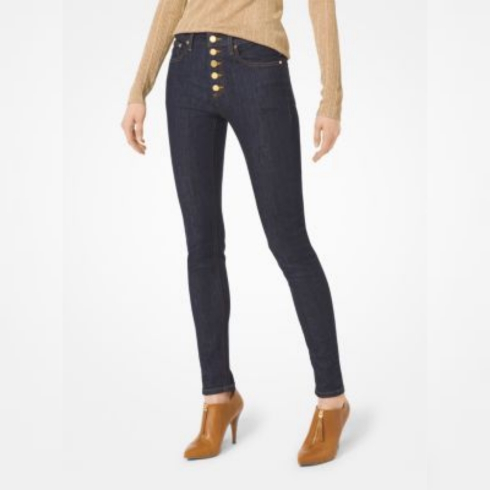 Michael Kors Button Front Skinny Jeans